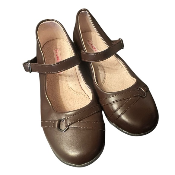 Laura Ashley Brown Kids Mary Jane Shoes size 3 - Picture 3 of 9